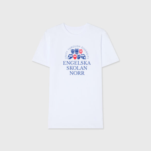 Engelska norr t-shirt vit stor logo jr