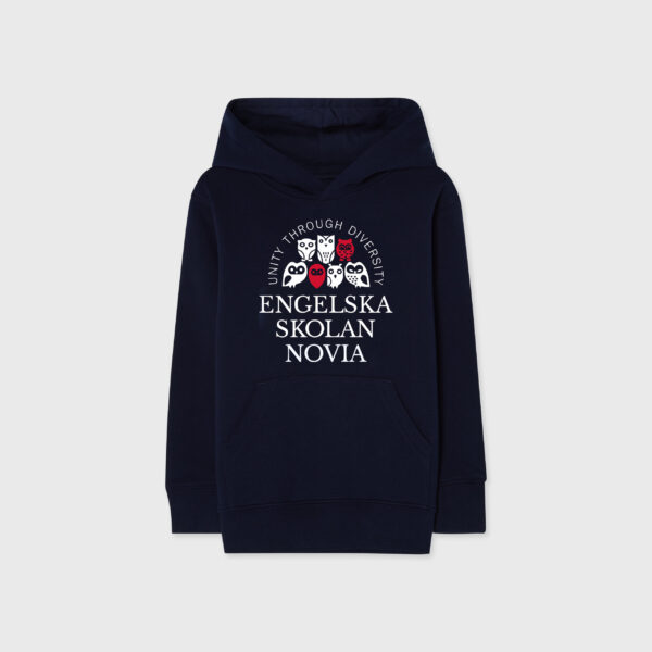 Engelska Novia hood navy stor logo jr