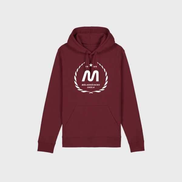 Mälarhöjden vinröd hoodie logo