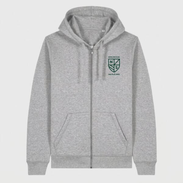 Nobla grå zip-hoodie logo