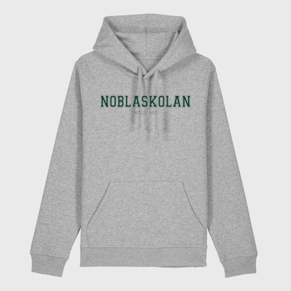 Nobla grå hoodie grön text
