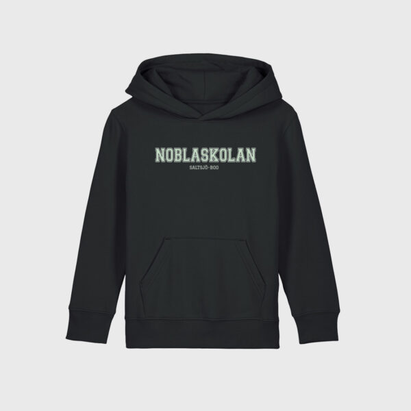 Nobla svart hoodie neon text JR