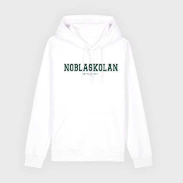 Nobla vit hoodie grön text