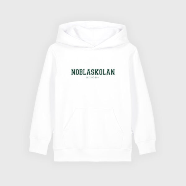 Nobla vit hoodie grön text JR