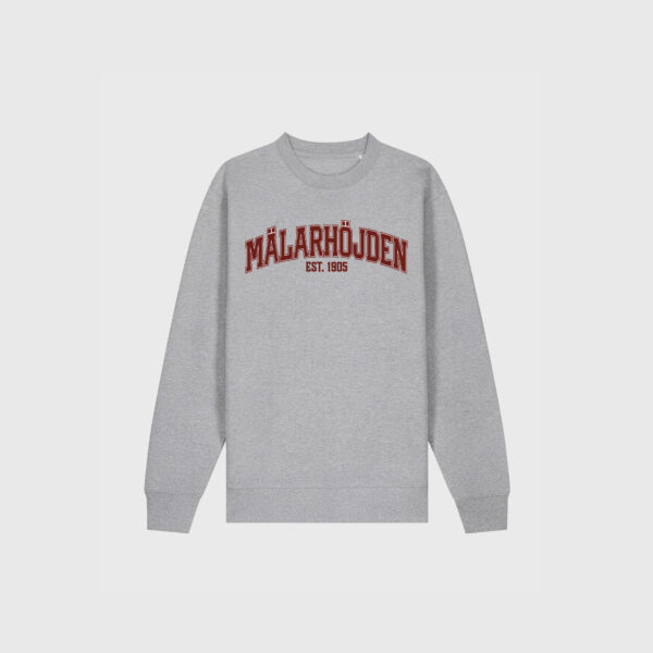 Mälarhöjden grå sweatshirt text