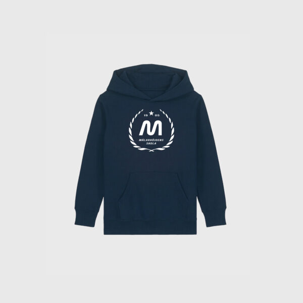 Mälarhöjden marinblå hoodie junior logo