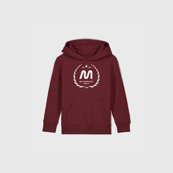 Mälarhöjden vinröd hoodie junior logo