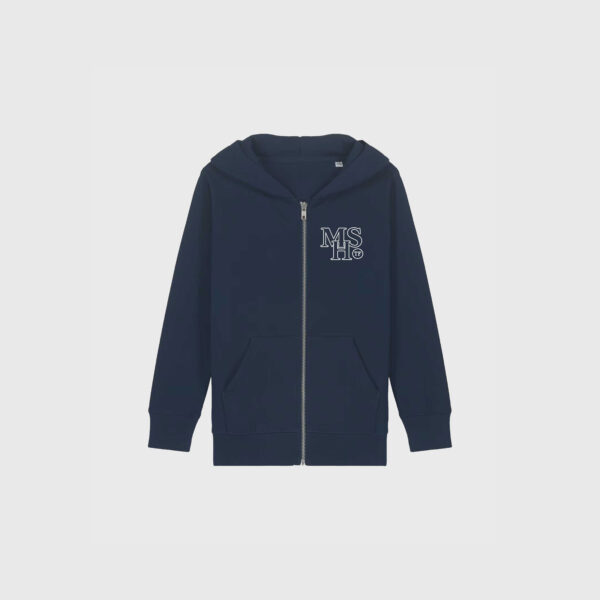MÄLARHÖJDEN MARINBLÅ ZIP-HOODIE JUNIOR MHS