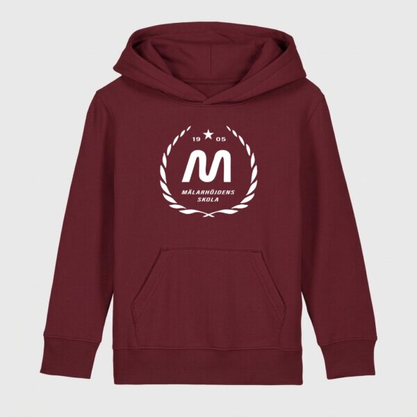 Mälarhöjden vinröd hoodie junior logo