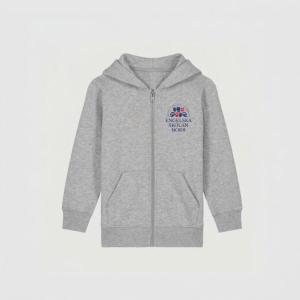 Engelska norr zip-hoodie grå liten logo jr