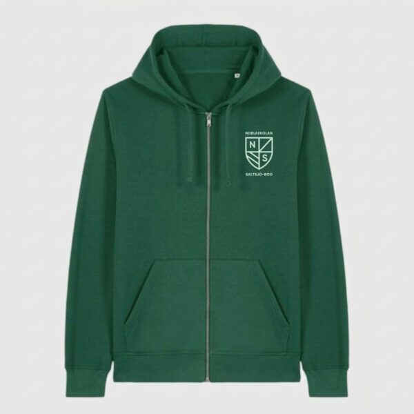 Nobla grön zip-hoodie logo