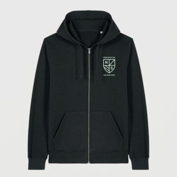 Nobla svart zip-hoodie logo